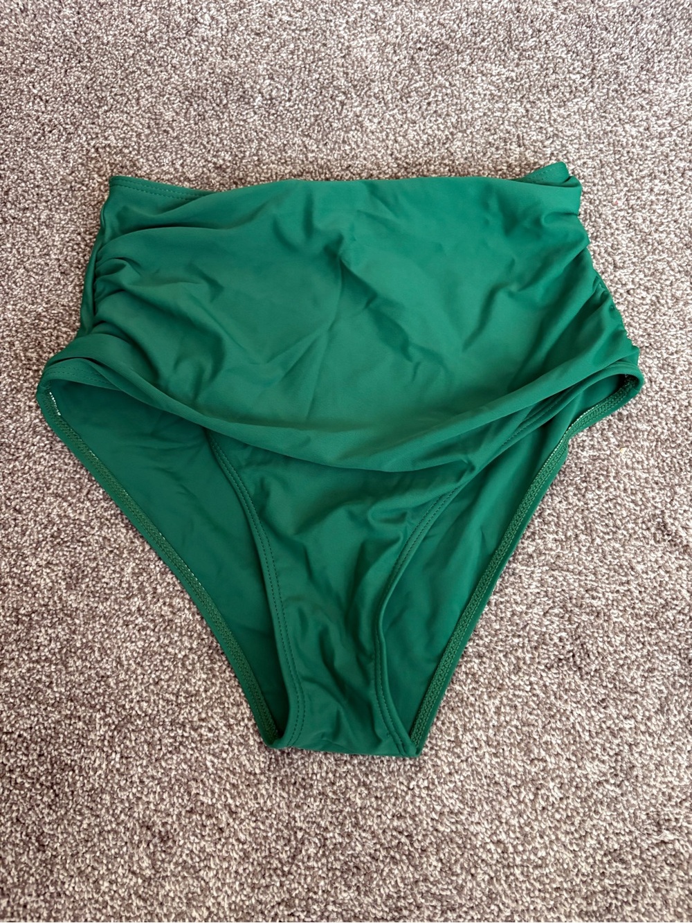 High-Waist Green Women’s Swim Bottoms
